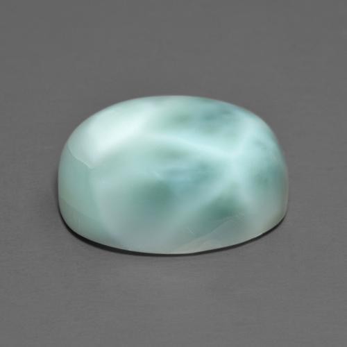 8.23캐럿 천연 밝은 녹색을 띤 파란색 라리마, 타원형 컷, 13.9×10.2 mm, 불투명체