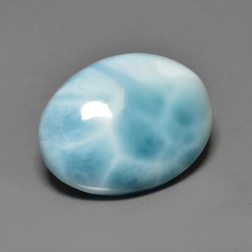 7.30캐럿 천연 밝은 녹색을 띤 파란색 라리마, 타원형 컷, 16×12 mm, 불투명체
