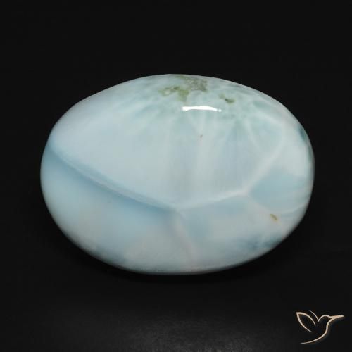 15.73ct 자연스러운 베이비 블루 라리마, 타원형, 불투명체