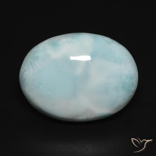 15.32ct 자연스러운 바다 거품 블루 라리마, 타원형, 불투명체