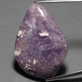 25.88캐럿 천연 바이올렛 레피돌라이트, 멋진 모양, 31.3×22.8 mm, 불투명체