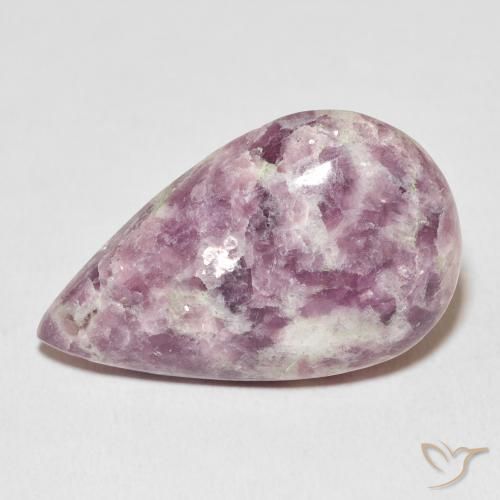 26.75ct 자연스러운 다색 레피돌라이트, 배 모양, 불투명체