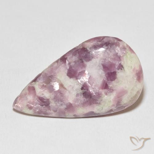 21.06ct 자연스러운 다색 레피돌라이트, 배 모양, 불투명체
