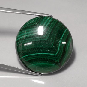 41.41캐럿 천연 여러 가지 빛깔의 녹색 말라카이트, 라운드 컷, 25.24 mm, 불투명체