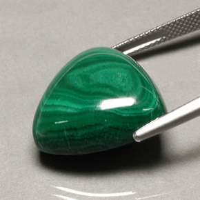34.16캐럿 천연 여러 가지 빛깔의 녹색 말라카이트, 트릴리언, 19.6×19 mm, 불투명체