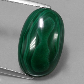 13.10캐럿 천연 여러 가지 빛깔의 녹색 말라카이트, 타원형 컷, 17.8×11.3 mm, 불투명체