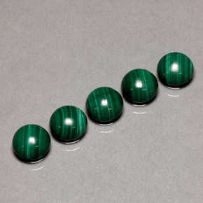 캐럿 천연 여러 가지 빛깔의 녹색 말라카이트 보석, 라운드 컷, 6.03 mm, 불투명체