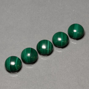 캐럿 천연 여러 가지 빛깔의 녹색 말라카이트 보석, 라운드 컷, 6.07 mm, 불투명체