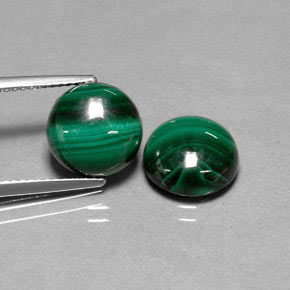 캐럿 천연 여러 가지 빛깔의 녹색 말라카이트 보석, 라운드 컷, 10.00 mm, 불투명체