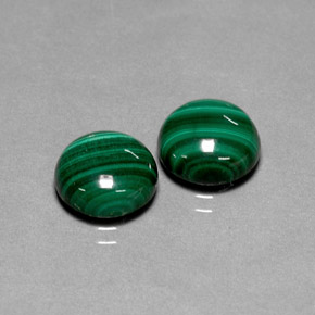 캐럿 천연 여러 가지 빛깔의 녹색 말라카이트 보석, 라운드 컷, 9.98 mm, 불투명체