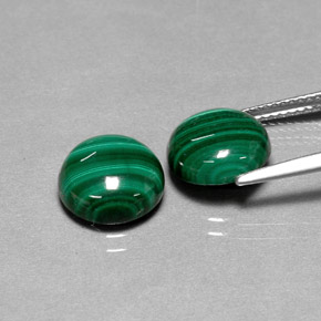캐럿 천연 여러 가지 빛깔의 녹색 말라카이트 보석, 라운드 컷, 9.98 mm, 불투명체
