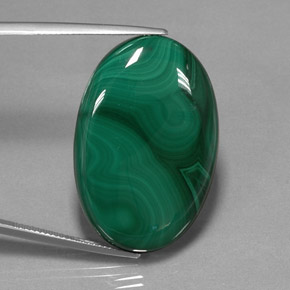 55.31캐럿 천연 여러 가지 빛깔의 녹색 말라카이트, 타원형 컷, 33.2×22.2 mm, 불투명체