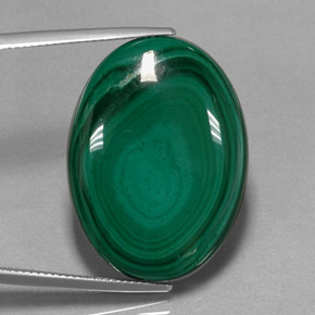 47.62캐럿 천연 여러 가지 빛깔의 녹색 말라카이트, 타원형 컷, 28.6×20.9 mm, 불투명체
