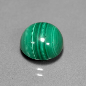 6.23캐럿 천연 여러 가지 빛깔의 녹색 말라카이트, 라운드 컷, 10.10 mm, 불투명체