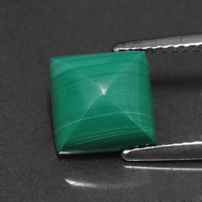 3.31캐럿 천연 여러 가지 빛깔의 녹색 말라카이트, 스퀘어, 8.1×8.1 mm, 불투명체