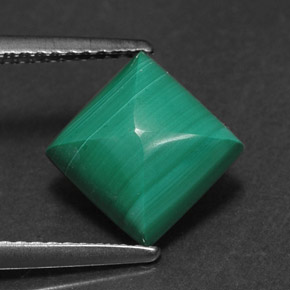 3.31캐럿 천연 여러 가지 빛깔의 녹색 말라카이트, 스퀘어, 8.1×8.1 mm, 불투명체