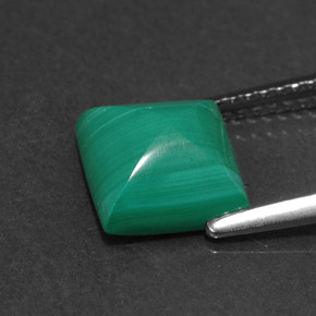 3.31캐럿 천연 여러 가지 빛깔의 녹색 말라카이트, 스퀘어, 8.1×8.1 mm, 불투명체