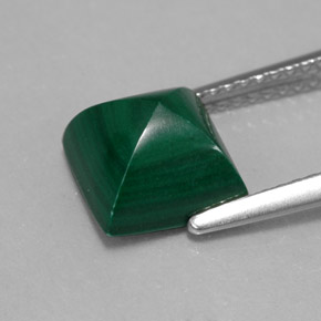 3.95캐럿 천연 여러 가지 빛깔의 녹색 말라카이트, 스퀘어, 7.9×7.9 mm, 불투명체