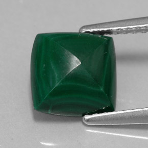 2.91캐럿 천연 여러 가지 빛깔의 녹색 말라카이트, 스퀘어, 8×8 mm, 불투명체