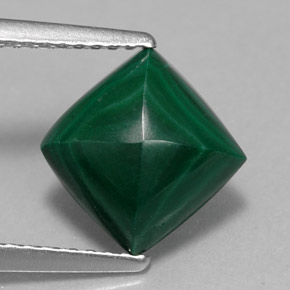 2.91캐럿 천연 여러 가지 빛깔의 녹색 말라카이트, 스퀘어, 8×8 mm, 불투명체