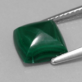 2.91캐럿 천연 여러 가지 빛깔의 녹색 말라카이트, 스퀘어, 8×8 mm, 불투명체
