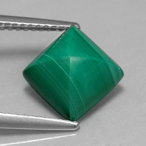 4.50캐럿 천연 여러 가지 빛깔의 녹색 말라카이트, 스퀘어, 8.2×8.1 mm, 불투명체