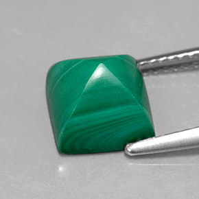 4.50캐럿 천연 여러 가지 빛깔의 녹색 말라카이트, 스퀘어, 8.2×8.1 mm, 불투명체