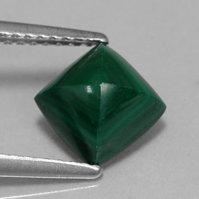2.50캐럿 천연 여러 가지 빛깔의 녹색 말라카이트, 스퀘어, 7×7 mm, 불투명체