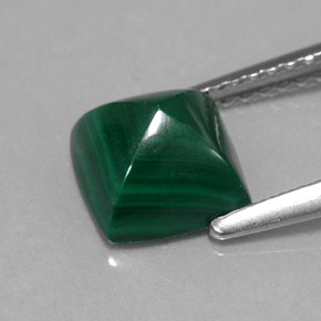 2.50캐럿 천연 여러 가지 빛깔의 녹색 말라카이트, 스퀘어, 7×7 mm, 불투명체