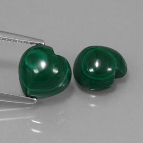 캐럿 천연 여러 가지 빛깔의 녹색 말라카이트 보석, 하트 모양, 8.9×8.5 mm, 불투명체