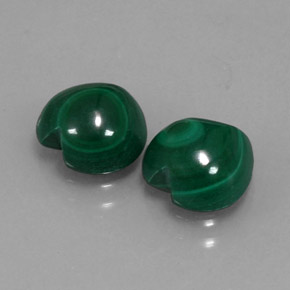 캐럿 천연 여러 가지 빛깔의 녹색 말라카이트 보석, 하트 모양, 8.9×8.5 mm, 불투명체