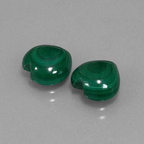 캐럿 천연 여러 가지 빛깔의 녹색 말라카이트 보석, 하트 모양, 9.1×8.7 mm, 불투명체