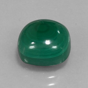 6.72캐럿 천연 여러 가지 빛깔의 녹색 말라카이트, 쿠션 컷, 10.1×10.1 mm, 불투명체