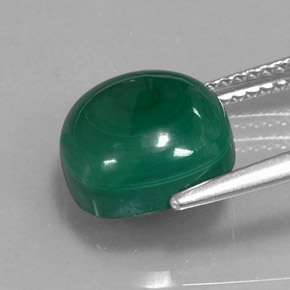 6.72캐럿 천연 여러 가지 빛깔의 녹색 말라카이트, 쿠션 컷, 10.1×10.1 mm, 불투명체