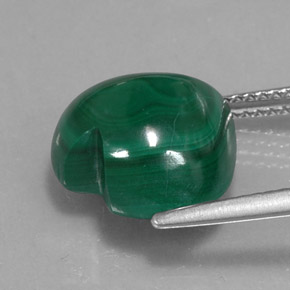 10.48캐럿 천연 여러 가지 빛깔의 녹색 말라카이트, 하트 모양, 13.1×12.7 mm, 불투명체