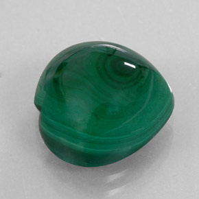 12.75캐럿 천연 여러 가지 빛깔의 녹색 말라카이트, 하트 모양, 13.1×13 mm, 불투명체