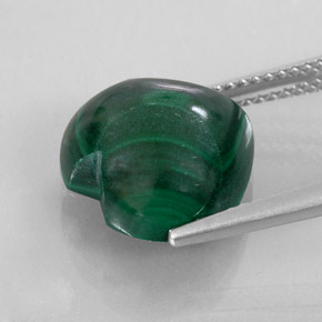 10.57캐럿 천연 여러 가지 빛깔의 녹색 말라카이트, 하트 모양, 13×12.8 mm, 불투명체