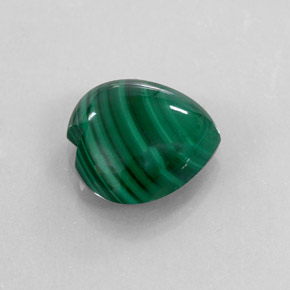 8.74캐럿 천연 여러 가지 빛깔의 녹색 말라카이트, 하트 모양, 13×12.9 mm, 불투명체