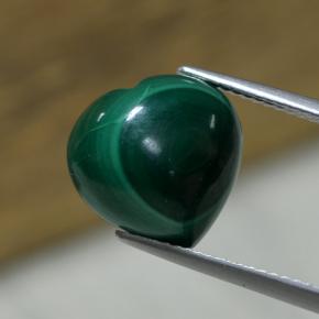 8.34캐럿 천연 Medium Green  말라카이트, 하트 모양, 12.1×12.1 mm, 불투명체