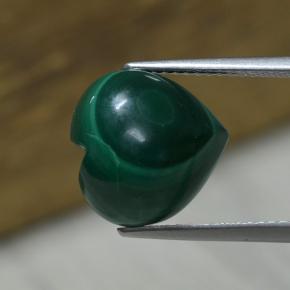8.34캐럿 천연 Medium Green  말라카이트, 하트 모양, 12.1×12.1 mm, 불투명체