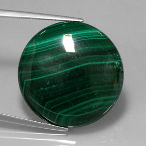 38.87캐럿 천연 여러 가지 빛깔의 녹색 말라카이트, 라운드 컷, 24.84 mm, 불투명체