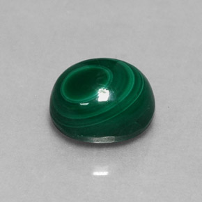 1.51캐럿 천연 여러 가지 빛깔의 녹색 말라카이트, 타원형 컷, 6.4×5.3 mm, 불투명체