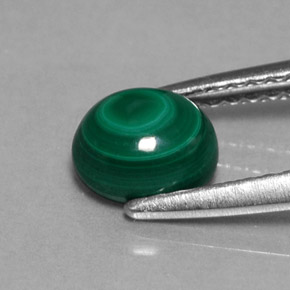 1.22캐럿 천연 여러 가지 빛깔의 녹색 공작석, 타원형 컷, 불투명체