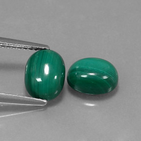 캐럿 천연 여러 가지 빛깔의 녹색 말라카이트 보석, 타원형 컷, 8.3×6.2 mm, 불투명체