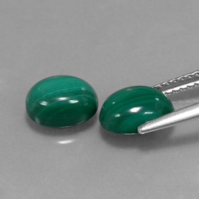 캐럿 천연 여러 가지 빛깔의 녹색 말라카이트 보석, 타원형 컷, 8.3×6.2 mm, 불투명체