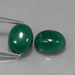 캐럿 천연 여러 가지 빛깔의 녹색 공작석 보석, 타원형 컷, 불투명체