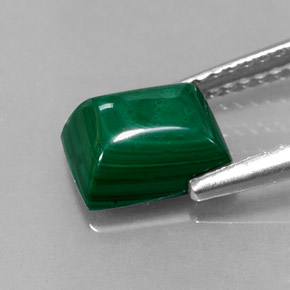 2.47캐럿 천연 여러 가지 빛깔의 녹색 말라카이트, 바게트, 7.9×6.2 mm, 불투명체