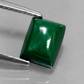 2.47캐럿 천연 여러 가지 빛깔의 녹색 말라카이트, 바게트, 7.9×6.2 mm, 불투명체