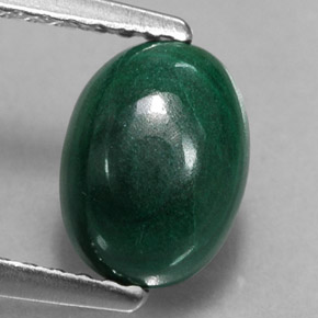 2.02캐럿 천연 여러 가지 빛깔의 녹색 말라카이트, 타원형 컷, 8×5.9 mm, 불투명체