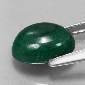 2.02캐럿 천연 여러 가지 빛깔의 녹색 말라카이트, 타원형 컷, 8×5.9 mm, 불투명체